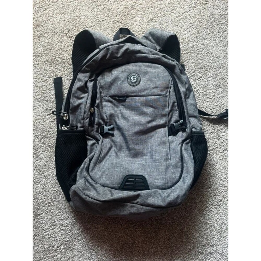 Sowaovut Gray Laptop Backpack with Built-In USB Charger